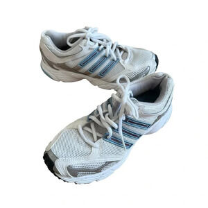 Adidas Adiprene Sneakers Running Shoes Sporty White Silver Blue size 7